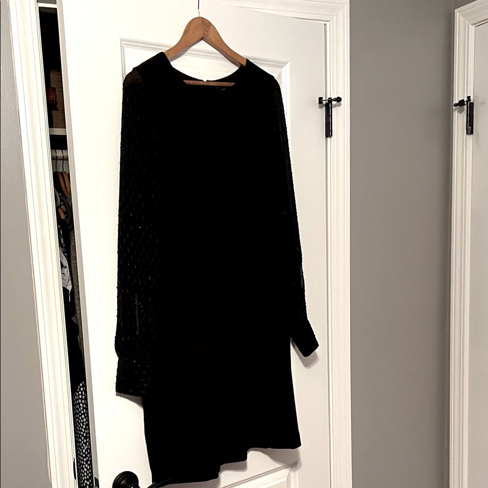 Elegant dress: worn once Ann Taylor Black Long Sleeve Dress